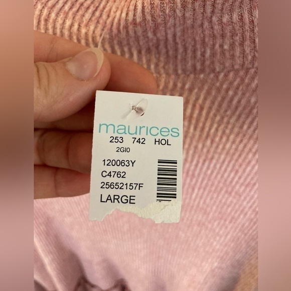NWT Maurices mauve mock neck sweater blouse ruffles Large - Picture 5 of 9